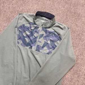 Columbia Long Sleeve Shirt Men's Large 1/4 Zip Golf Activewear Patterned